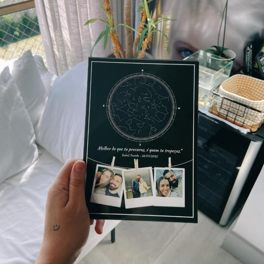 Star Map Polaroid - Preto
