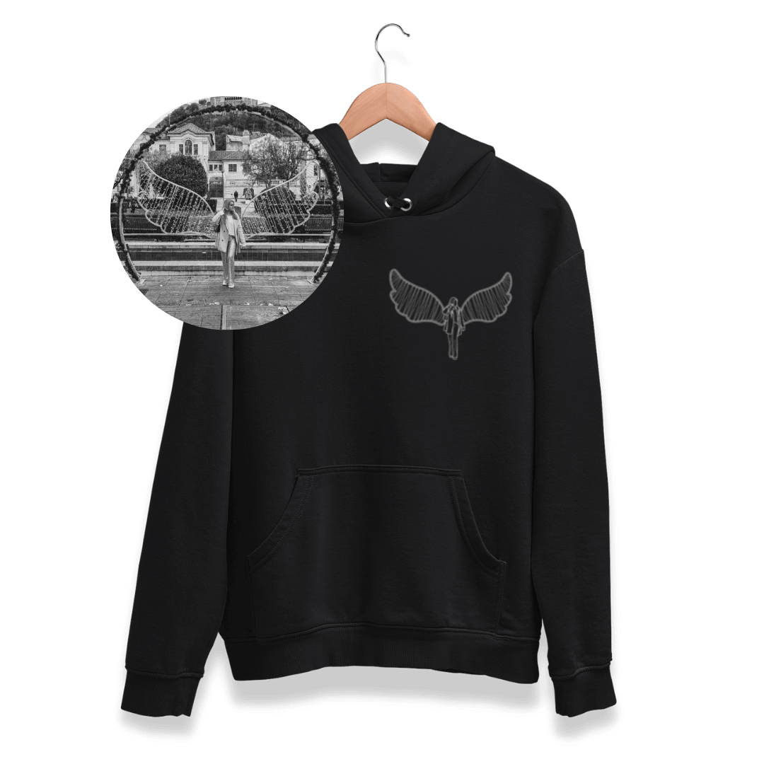 Custom Hoodie - Personalized Gift with Your Memories, Unique Artwork Design - Midnight Black