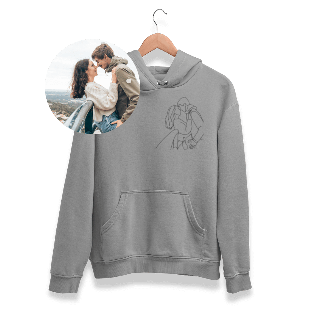 Custom Hoodie - Personalized Sweatshirt Keepsake for Your Memory - Stylish Grey